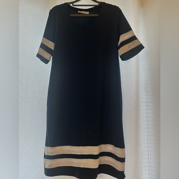 Brigitte Brianna | Navy V-Neck Varsity Dress - Picture 1 of 6
